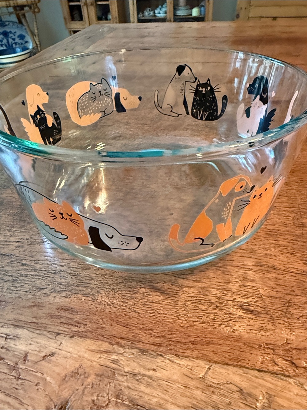 Pyrex Dog & Cat Love Large Glass Bowl